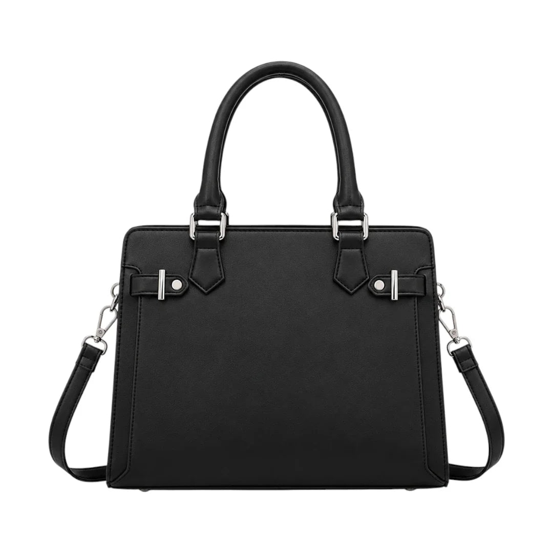 Luxford Black Women's Satchel Handbag – Classic Structured Faux Leather