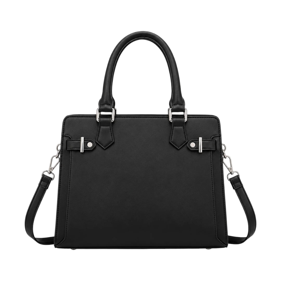 Luxford Black Women's Satchel Handbag – Classic Structured Faux Leather