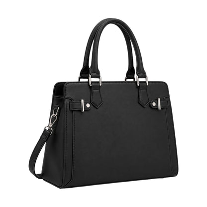 Luxford Black Women's Satchel Handbag – Classic Structured Faux Leather