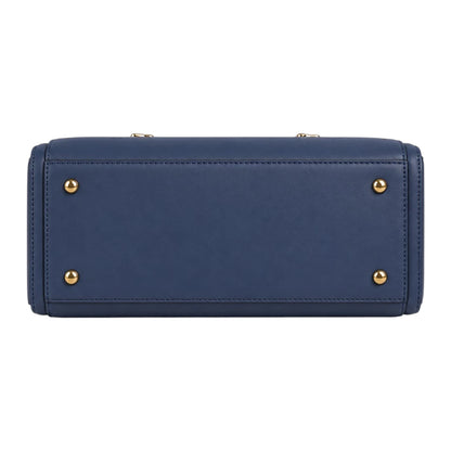 Luxford Blue Women's Satchel Handbag – Floral Embossed Faux Leather