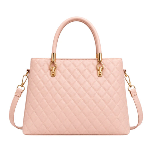 Luxford Pink Madison Quilted Faux Leather Shoulder Satchel