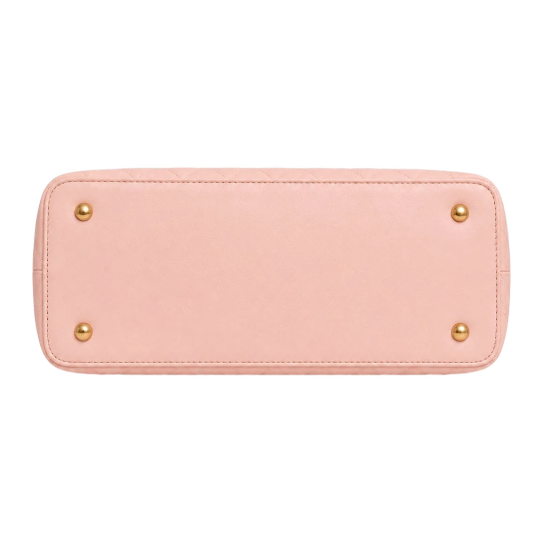 Luxford Pink Madison Quilted Faux Leather Shoulder Satchel