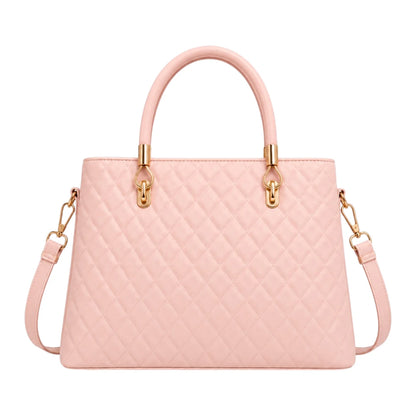 Luxford Pink Madison Quilted Faux Leather Shoulder Satchel